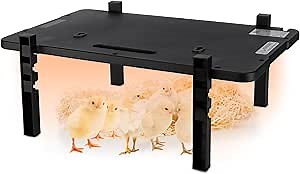 Chick Brooder Heating Plate, AOKSURE 18.9"x12" Brooder Heater for Chicks with Easy Cleaning Brooder Plate and Adjustable Height, Double Protection, Indicator Light for 25 Chicks, 50 Watts