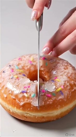 Crunchy Frozen Donut ASMR 🍩❄️ #satisfying #asmr #relax