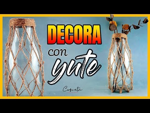 Decorate a bottle with jute / step by step tutorial