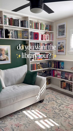 It’s time for the new library tour!✨ #library #librarytour #housetour #bookshelftour #bookshelves