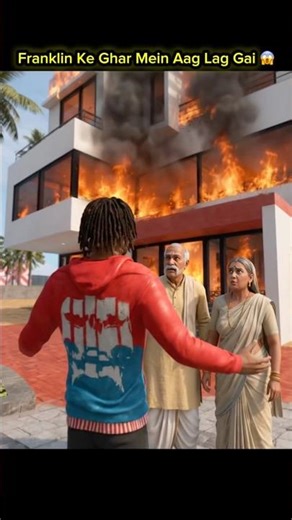 Franklin Ke Ghar Mein Aag Lag Gai 😱 indian bike driving 3d #indianbikegame #shorts #gamingshorts