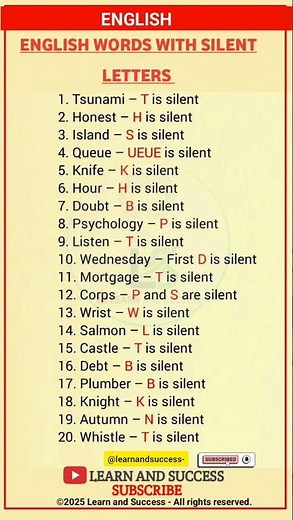 20 Words with SILENT LETTERS You Need to Know!