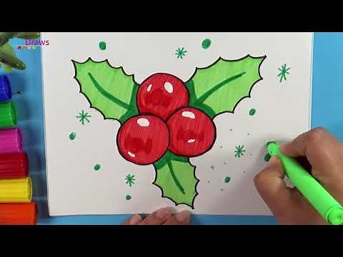 How to draw MISTLETOE easy