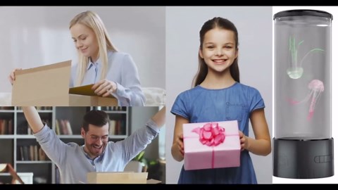 CALOVER Jellyfish Lamp - Cool Ocean Decor Jelly Fish Aquarium Light Tank with Speaker White Noise - Unique Sensory Lights Gifts for Kids & Adults