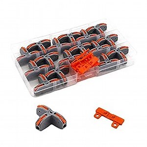 Lever Nut 3 Way Wire Connector T11Push-in Terminals Blocks Universal Compact Wire T Tap Connectors Electrician Quick Splitter 16PCS Boxed Kit for AWG 28-12