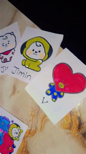DIY bt21 BTS card #craft #BTScraft #Army #trend #viral #short #bts
