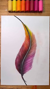 Step-by-step colored pencil plume illustration