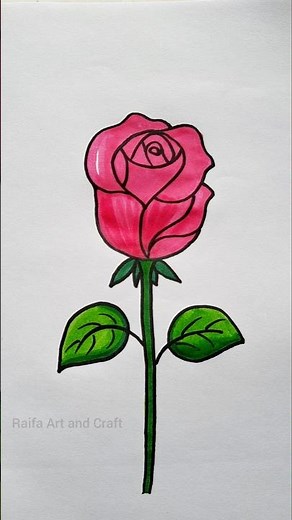 🌹 Easy Rose Drawing for Beginners | Simple Flower Art Tutorial 🌹 #shorts