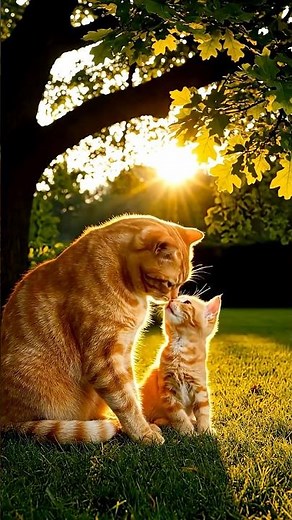 Mother Cat Takes Kitten on First Outdoor Adventure