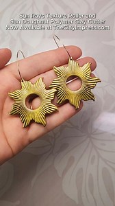 55K views · 460 reactions | This sun rays texture is so fun to play with! It's perfect for round shaped cutters like these suns, but it also adds a really beautiful boho vibe to symmetrical cutters like teardrops and diamond shapes. I definitely recommend adding color shift mica powder to make it pop! #polymerclaytools #sunearrings #texturerollers | The Clay Impress | Facebook