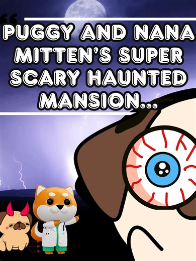 this is super scary, will Puggy survive the Haunted House 👀 #puggy #pug #funnycartoon