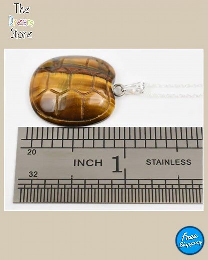 Sterling Silver Tigereye Turtle Shell Pendant w/18" Chain 1.2g – Artistic Gem