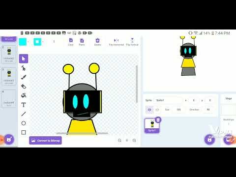 Try to make fun Bot animation in scratch whip