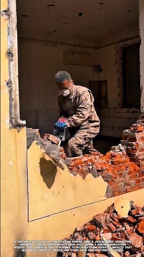 Wall Demolition Using Jack Hammer | Building Renovation Process.