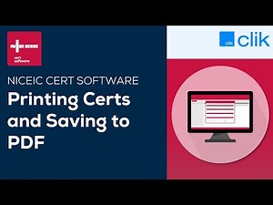 Printing Certs and Saving to PDF | NICEIC Cert Software
