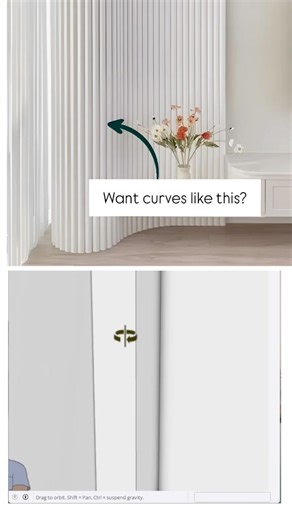 A wall transformed into a soft curved feature that adds more depth, mood, & visual impact to whole