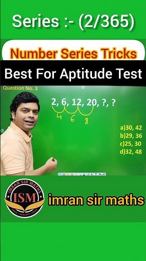 Number Series Trick | How to Solve number series questions easily | imran sir maths #shorts