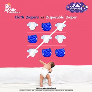 Cloth diapers and disposable diapers are the two primary types of diapers for kids. Here are the things to consider when choosing between cloth diapers and disposable diapers. #Diapers #ClothDiapers #DisposableDiapers #ApolloPharmacy #BabyCarnival | Apollo Pharmacy