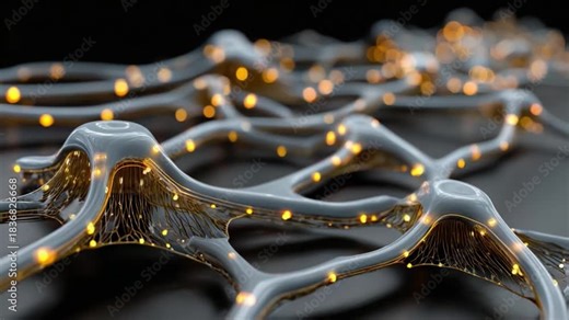 Neural Network: An abstract view of the intricate network of neurons in the brain, with glowing points of connectivity conveying the complex processes of information transfer and cognition.