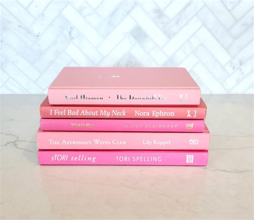 Pink Books by Color, Interior Design, Home Decor, Home Staging, Coffee Table Books, Pale Pink Decor, Booksets and Collections, Designer Book - Etsy