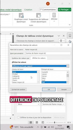 Calculer une évolution sur EXCEL ✅ #data #excel #tcd