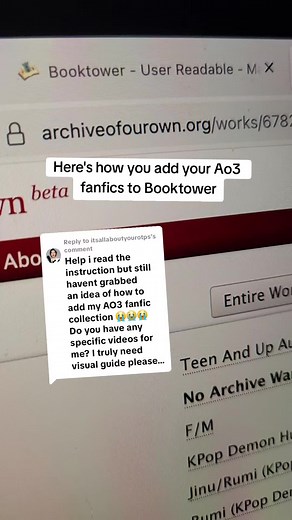 How to Add Your Fanfics to Booktower Easily