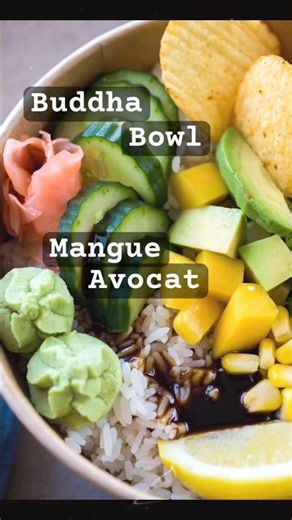 Buddha Bowl mangue et avocat - inspiration sushi