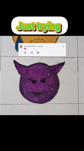 Drawing 😈 Emoji with Sharp Smile | Easy Art