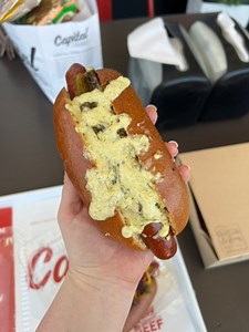 59K views · 666 reactions | Finding the best hot dog in #AZ | Drop where I should go! Capital Farms Meats & Provisions |  410 W Wickenburg Way Wickenburg, AZ 85390Hot Dog: Green Chile + Cheese Price: $7 ⭐️Rating: 9.5/10Unique Factor: Making their own hotdogs from their own beef! [hosted] #arizona #hotdogs #besthotdog #az | Tastes Of AZ | Facebook