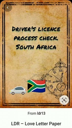 Check driver's licence progress. Before going to the licensing department. South Africa