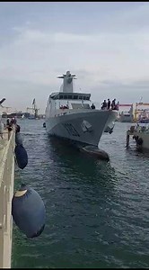 Newly launched Nigerian Navy 76metre High Endurance Offshore Patrol Vessel P203 built at Dearsan Shipyard, Instanbul, Turkiye | Nigerian Navy