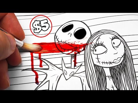 HORROR Artist vs $5 DISNEY Tim Burton Coloring Book ✍️