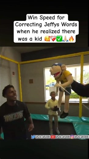 Win Speed for Correcting Jeffys Words when he realized there was a kid 🥰❤️‍🩹✅🙏🏼🔥 #ishowspeed