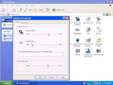 How To Check Keyboard Settings in Windows XP