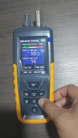 Air Quality Monitor Dust Particle Counter,High Sensitivity 3-Channel PM0.3/2.5/10 um Temperature and Humidity Monitor/USB Recharge Data Transfer/Storge Pollution Monitor