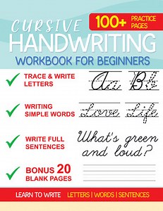 Cursive Handwriting Practice Workbook for Beginners (Printable PDF Download)