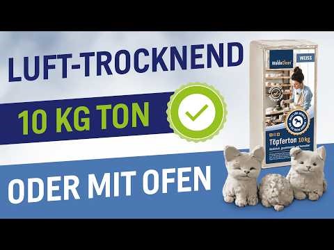 10kg Töpferton Weiss / Luft Trocknend oder Brennofen / Kinder-Ton Töpfern mit Modelliermasse
