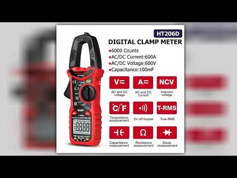 HT206D 600A AC DC Digital Clamp Meter Multimeter 6000 Counts True RMS Autoranging Current Voltage T