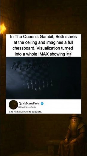 In The Queen's Gambit (2020), Beth plays chess on the ceiling.