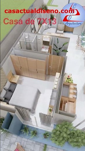Casa de 7x13 DOS Plantas con 4 RECAMARAS #arquitectura #casasecologicas #casa
