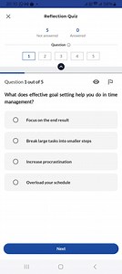 What does effective goal setting help you do in time management... | Filo