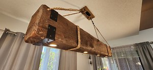 Hanging Chandelier Lamp With Recessed LED Lights Vintage Rustic Wood Farmhouse Barn Beam Look Country Style Cabin Primitive Home Décor - Etsy