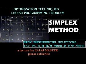SIMPLEX METHOD LPP/HOW TO SOLVE LINEAR PROGRAMMING PROBLEM USING SIMPLEX METHOD