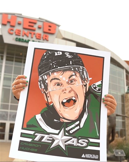 poster reveal in 3...2...1 🎨 THIS SATURDAY! We are giving away this exclusive, limited-edition Cameron Hughes Poster designed by a local Austin artist and presented by Austin Telco Federal Credit Union! Arrive early to get yours and if you haven't secured your tickets yet, do it now! 🎟️ : bit.ly/TXS2025 | Texas Stars