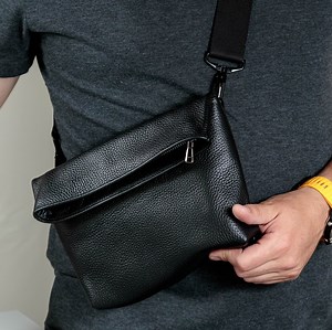 Black Leather Messenger Bag Men, Crossbody Bag, Shoulder Handbag, Small Bags for Guys, Male Leather Purse, Magnetic Flap Bag, Gifts for Him - Etsy