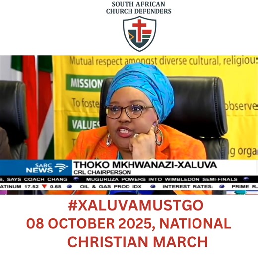 ✝️ SACD SPEAKS OUT ✝️ CRL Chairperson Declares: “No Religious Leader Will Operate Without Registration” On public record, the Chairperson of the CRL Rights Commission, Thoko Mkhwanazi-Xaluva, made the following declaration: “All religious practitioners must be registered with the CRL Rights Commission through their accredited umbrella organization, No religious leader will be allowed to operate without the registration.” Why This is Alarming State Licensing of Religion These words confirm the CR