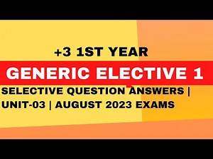 Selective Questions with answers | GE-1 Mathematics | Unit-03 | August 2023 Exams