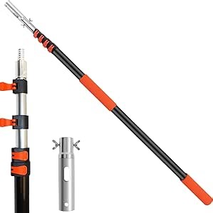 Telescopic Pool Pole,4-16FT Heavy Duty Aluminum Extension Poles with 4-Flip Locks,Unniversal 1-1/4"Extendable Swimming Pool Cleaning Pole Head for Pool Skimmer Net Rake Brush Vacuum Heads