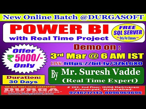 POWER BI Online Training @ DURGASOFT