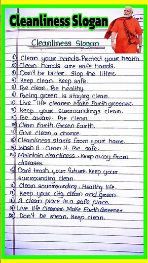 SLOGAN ON CLEANLINESS l 20 slogan on Cleanliness in english l Cleanliness slogan l Swachha Bharat
